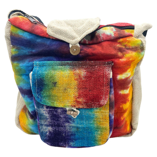 Tiedye Hemp Study Bag with Front Pocket