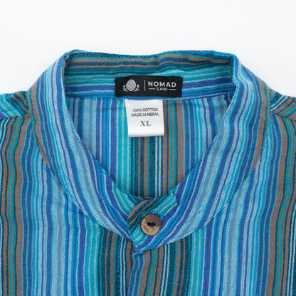 Nomad Sari Grandad Shirt - Turquoise - XL