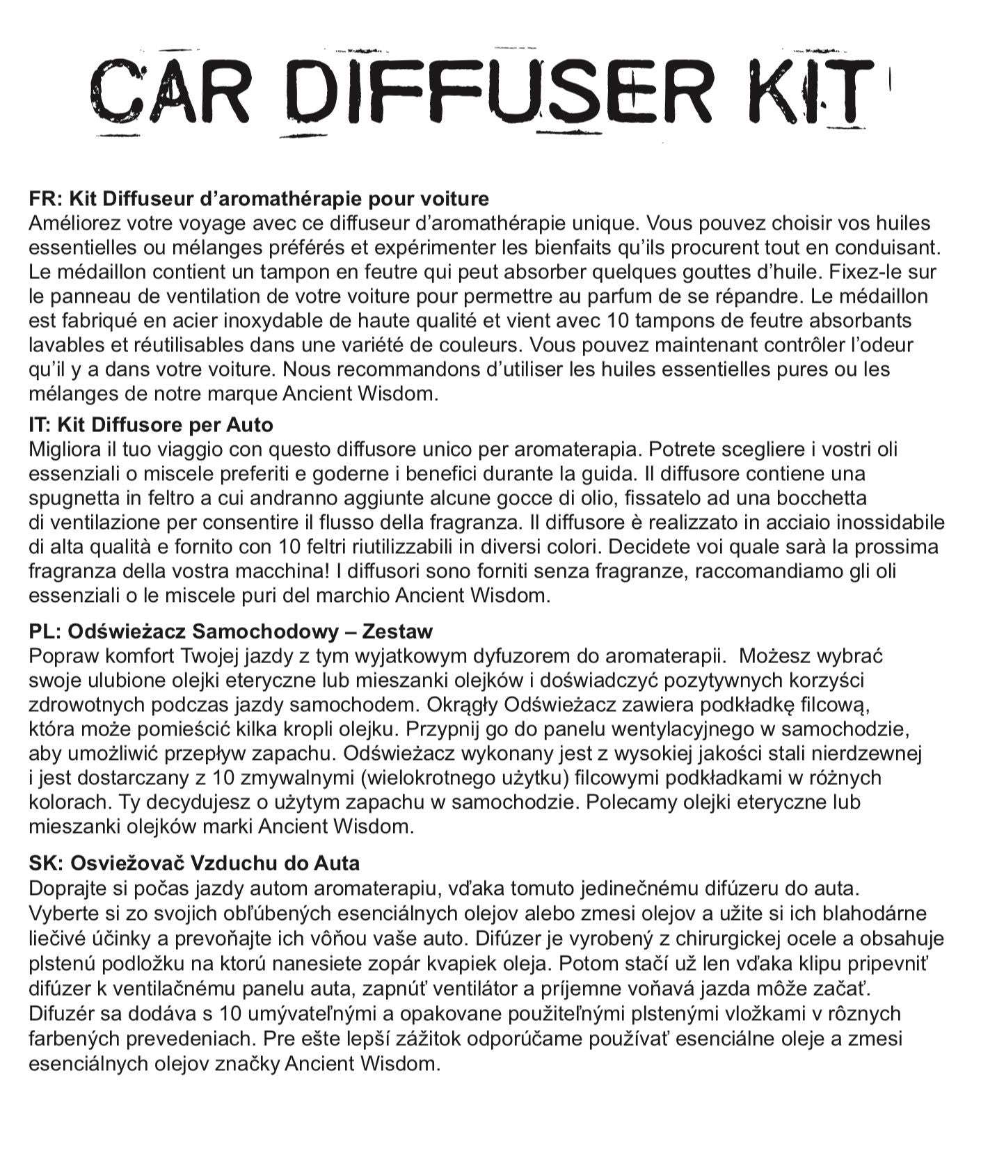 Car Diffuser Kit - Guardian Angel - 30mm