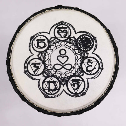 Chakra Wide Top Djembe Drum - 17cm