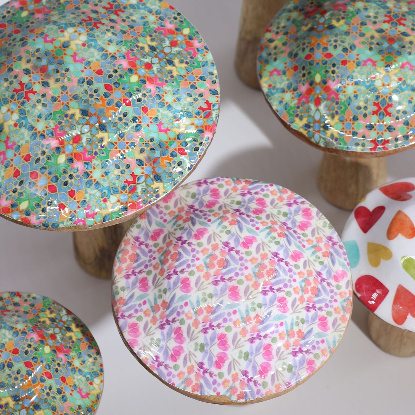 Medium Enamelled Mushroom - 15cm - Pretty Floral