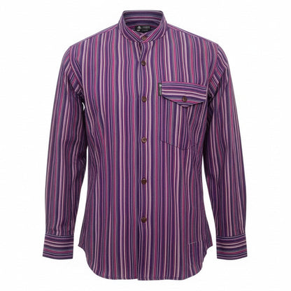 Nomad Sari Grandad Shirt - Black Purple - XL