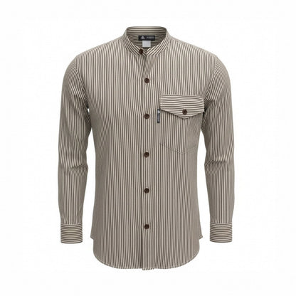 Nomad Sari Grandad Shirt - Grey Stone - Medium