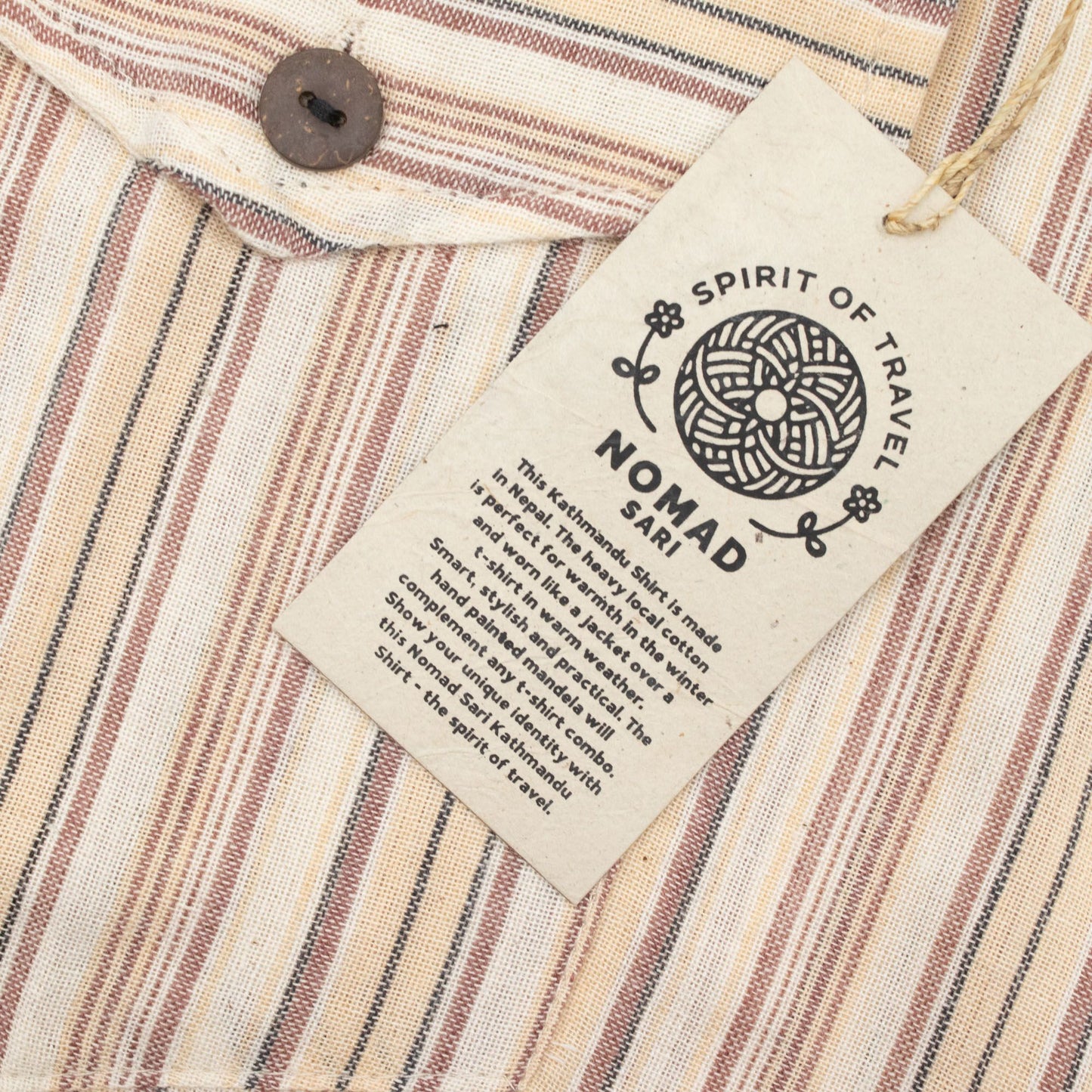 Nomad Sari Grandad Shirt - Brown Beige - Large