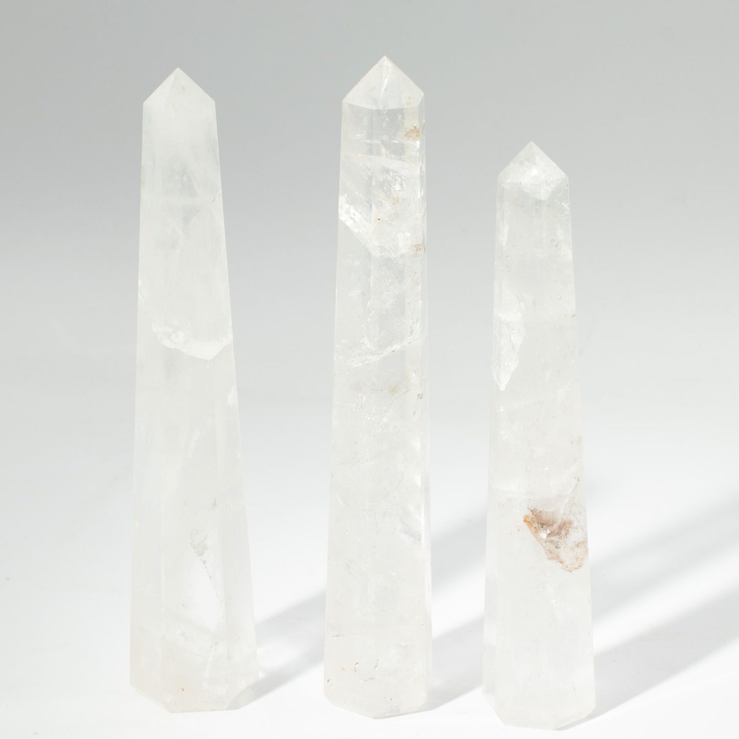 Gemstone Six Face Obelisk Poins approx 17cm - Rock Crystal