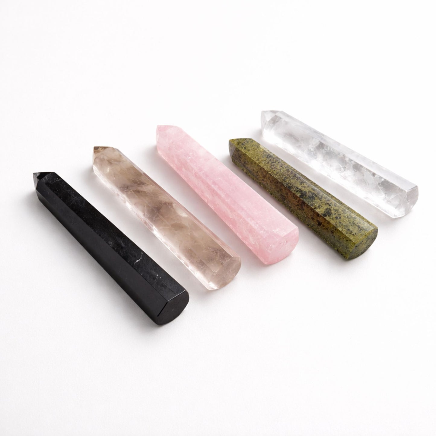Gemstone Six Face Obelisk Point approx 11cm  - Rose Quartz