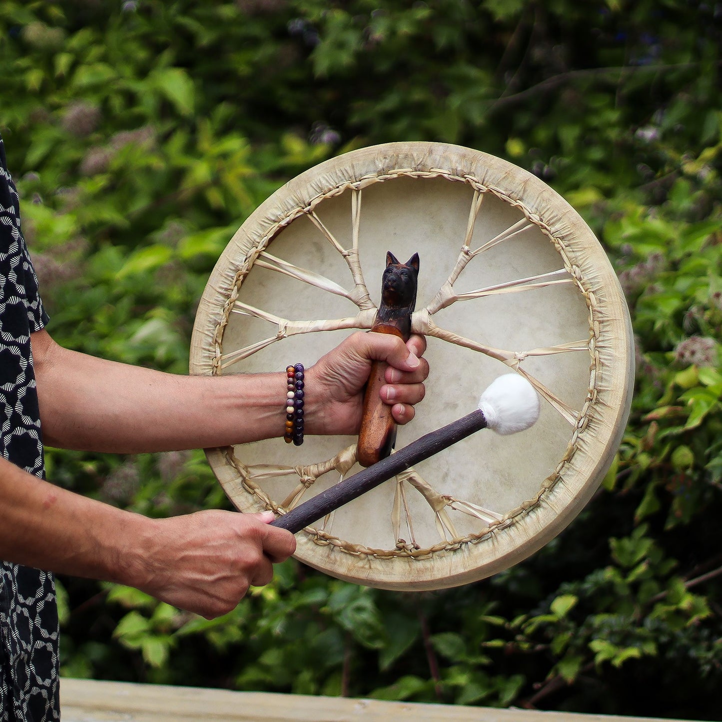 Spirit of the Wolf - Sharman Drum & Stick- Tunable - 40cm