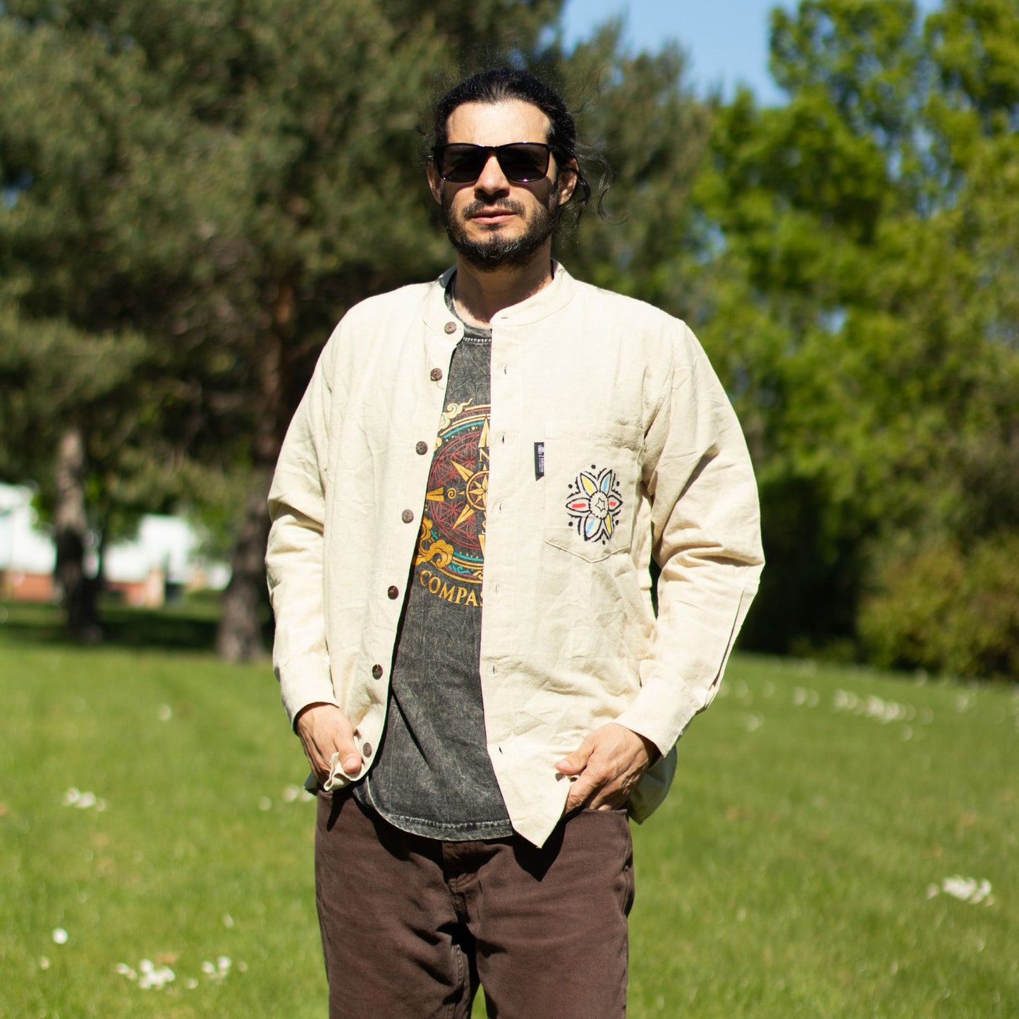 Nomad Sari Kathmandu Shirt - Stone - XL